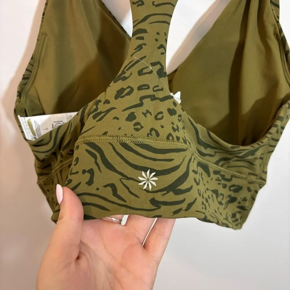 Athleta Transcend Plunge Bra NEW with tags Size Large D/DD Nina Animal Olive - Picture 9 of 14